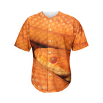 Orange Snake Print Men's Baseball Jersey