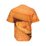 Orange Snake Print Men's Baseball Jersey
