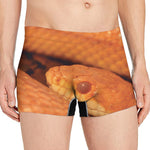 Orange Snake Print Men's Boxer Briefs