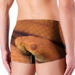 Orange Snake Print Men's Boxer Briefs