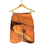 Orange Snake Print Men's Shorts