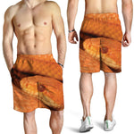 Orange Snake Print Men's Shorts