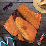 Orange Snake Print Men's Shorts