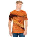 Orange Snake Print Men's T-Shirt