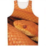 Orange Snake Print Men's Tank Top