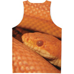 Orange Snake Print Men's Tank Top