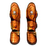 Orange Snake Print Muay Thai Shin Guard