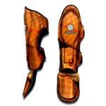Orange Snake Print Muay Thai Shin Guard