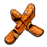 Orange Snake Print Muay Thai Shin Guard