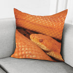 Orange Snake Print Pillow Cover