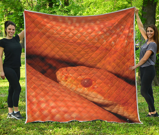 Orange Snake Print Quilt