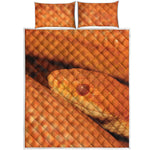 Orange Snake Print Quilt Bed Set