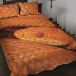 Orange Snake Print Quilt Bed Set