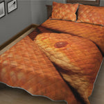 Orange Snake Print Quilt Bed Set