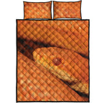 Orange Snake Print Quilt Bed Set