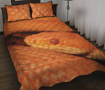 Orange Snake Print Quilt Bed Set