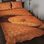 Orange Snake Print Quilt Bed Set