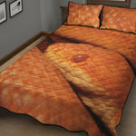 Orange Snake Print Quilt Bed Set