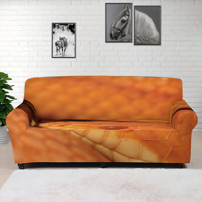 Orange Snake Print Sofa Cover