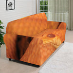 Orange Snake Print Sofa Cover