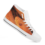 Orange Snake Print White High Top Shoes