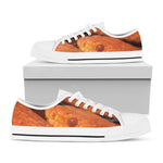 Orange Snake Print White Low Top Shoes