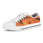 Orange Snake Print White Low Top Shoes