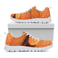 Orange Snake Print White Running Shoes