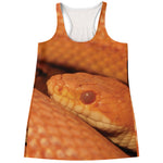 Orange Snake Print Women's Racerback Tank Top