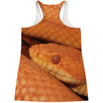 Orange Snake Print Women's Racerback Tank Top