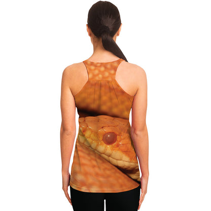 Orange Snake Print Women's Racerback Tank Top