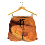 Orange Snake Print Women's Shorts