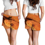 Orange Snake Print Women's Shorts