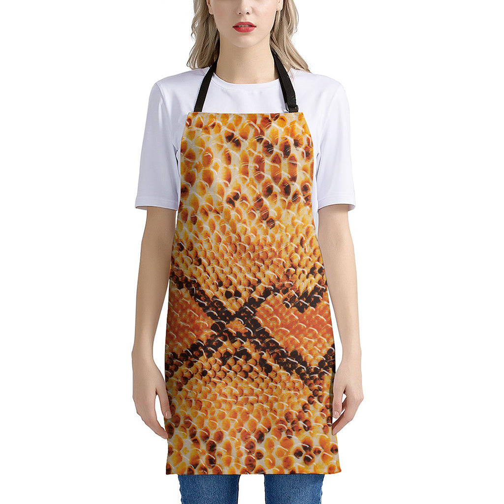 Orange Snakeskin Print Apron