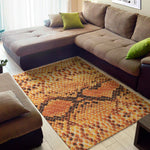 Orange Snakeskin Print Area Rug