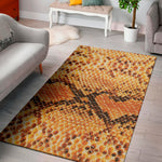 Orange Snakeskin Print Area Rug