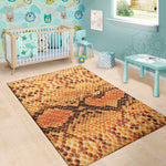 Orange Snakeskin Print Area Rug