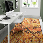 Orange Snakeskin Print Area Rug