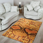 Orange Snakeskin Print Area Rug