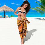Orange Snakeskin Print Beach Sarong Wrap