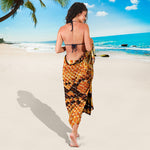 Orange Snakeskin Print Beach Sarong Wrap