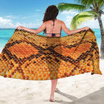 Orange Snakeskin Print Beach Sarong Wrap