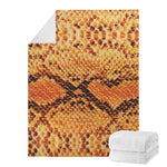 Orange Snakeskin Print Blanket