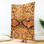 Orange Snakeskin Print Blanket