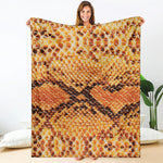 Orange Snakeskin Print Blanket