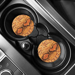 Orange Snakeskin Print Car Coasters