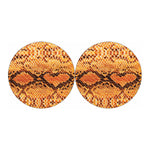 Orange Snakeskin Print Car Coasters