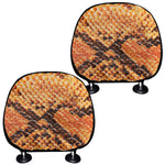 Orange Snakeskin Print Car Headrest Covers