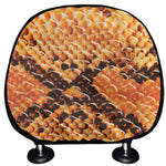 Orange Snakeskin Print Car Headrest Covers