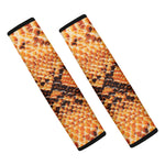 Orange Snakeskin Print Car Seat Belt Covers